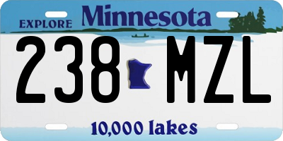 MN license plate 238MZL