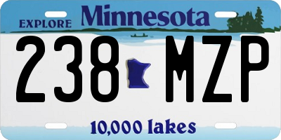 MN license plate 238MZP