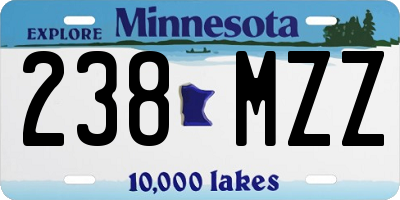 MN license plate 238MZZ