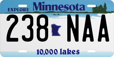 MN license plate 238NAA