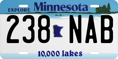 MN license plate 238NAB