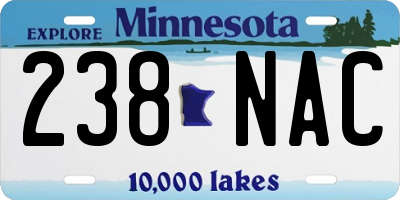 MN license plate 238NAC