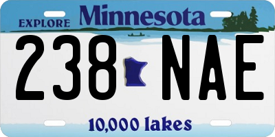 MN license plate 238NAE