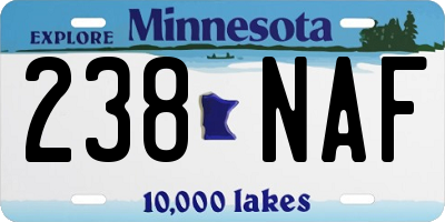 MN license plate 238NAF