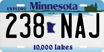 MN license plate 238NAJ