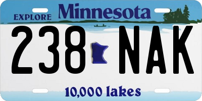 MN license plate 238NAK