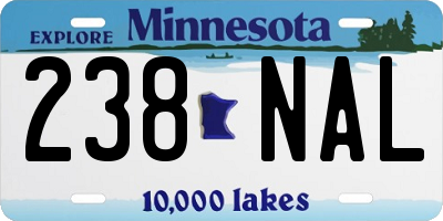 MN license plate 238NAL