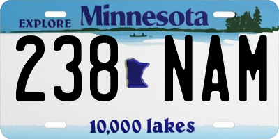 MN license plate 238NAM