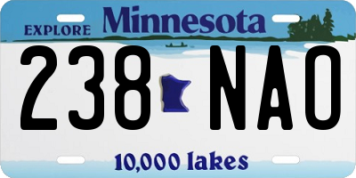 MN license plate 238NAO