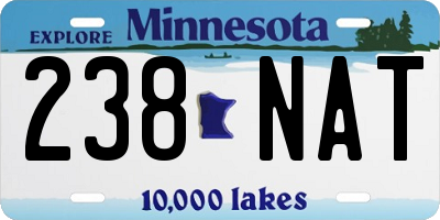 MN license plate 238NAT