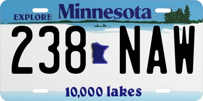 MN license plate 238NAW