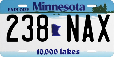 MN license plate 238NAX