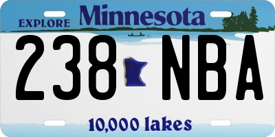 MN license plate 238NBA