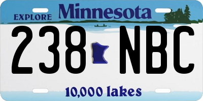 MN license plate 238NBC