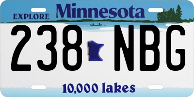 MN license plate 238NBG