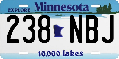 MN license plate 238NBJ