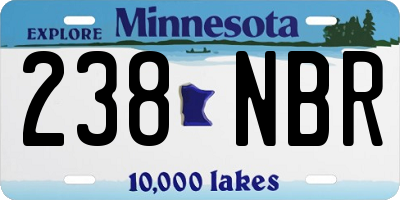 MN license plate 238NBR