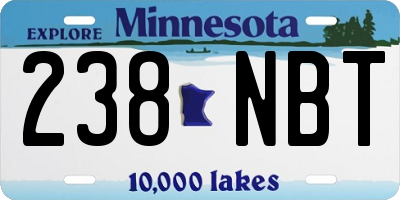 MN license plate 238NBT