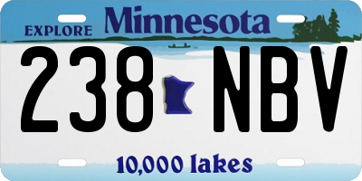 MN license plate 238NBV