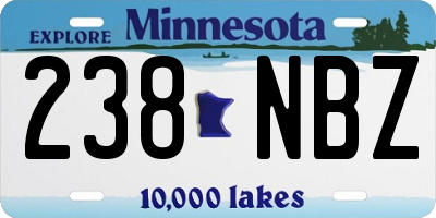 MN license plate 238NBZ