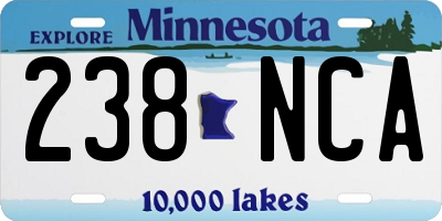 MN license plate 238NCA