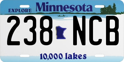 MN license plate 238NCB