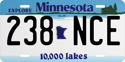 MN license plate 238NCE