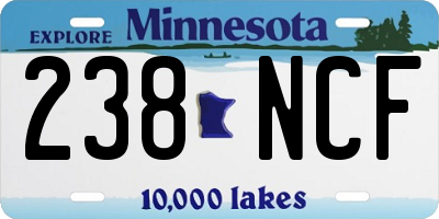 MN license plate 238NCF