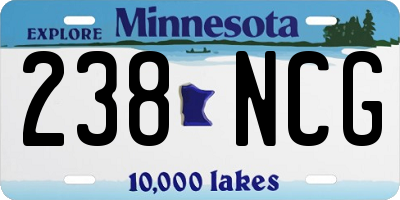 MN license plate 238NCG