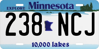 MN license plate 238NCJ