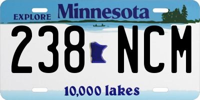 MN license plate 238NCM