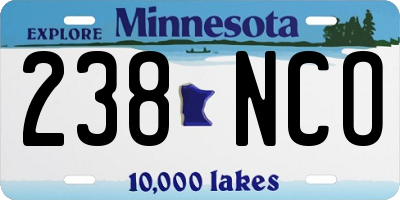 MN license plate 238NCO