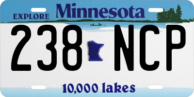 MN license plate 238NCP