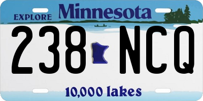 MN license plate 238NCQ