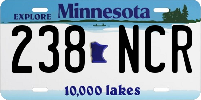 MN license plate 238NCR