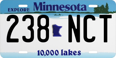 MN license plate 238NCT