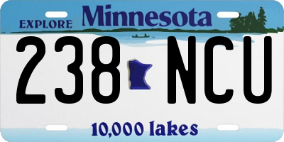 MN license plate 238NCU
