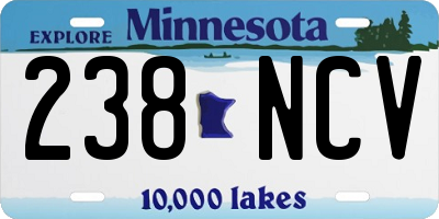 MN license plate 238NCV