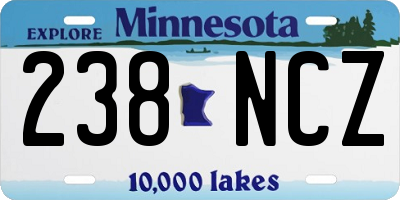 MN license plate 238NCZ