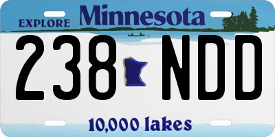 MN license plate 238NDD