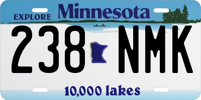 MN license plate 238NMK