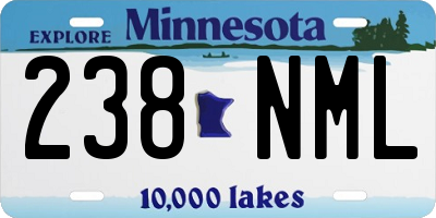 MN license plate 238NML