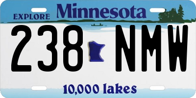 MN license plate 238NMW