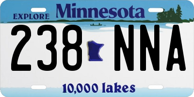 MN license plate 238NNA
