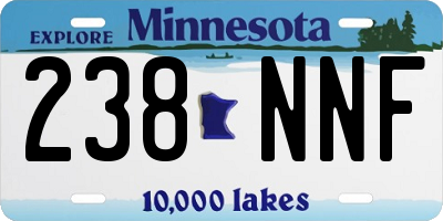MN license plate 238NNF