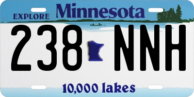 MN license plate 238NNH