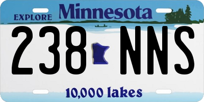 MN license plate 238NNS