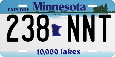 MN license plate 238NNT