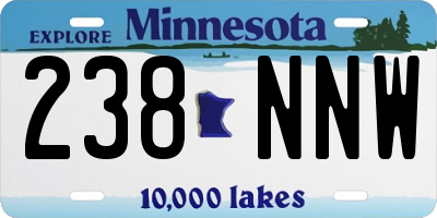 MN license plate 238NNW