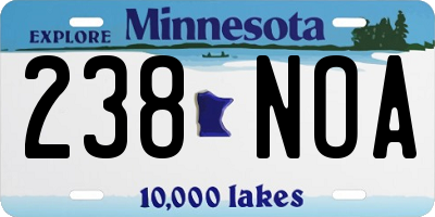 MN license plate 238NOA